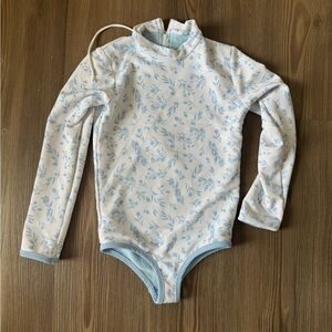 Lain Snow Floral Long Sleeve Kids Swimwear 6/7